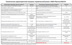 Характеристики станка плазменной резки AMS-Plasma.6020.R